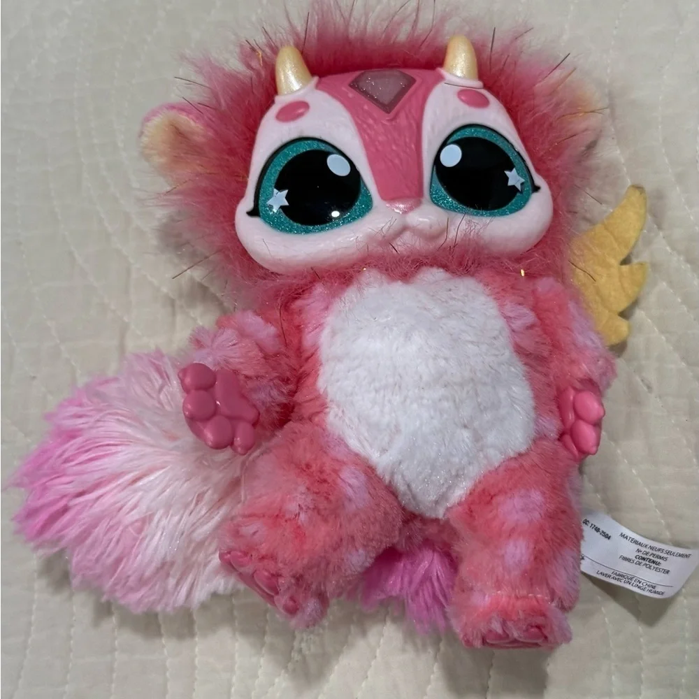 Magic Mixies Pink and White Plush Dragon Toy